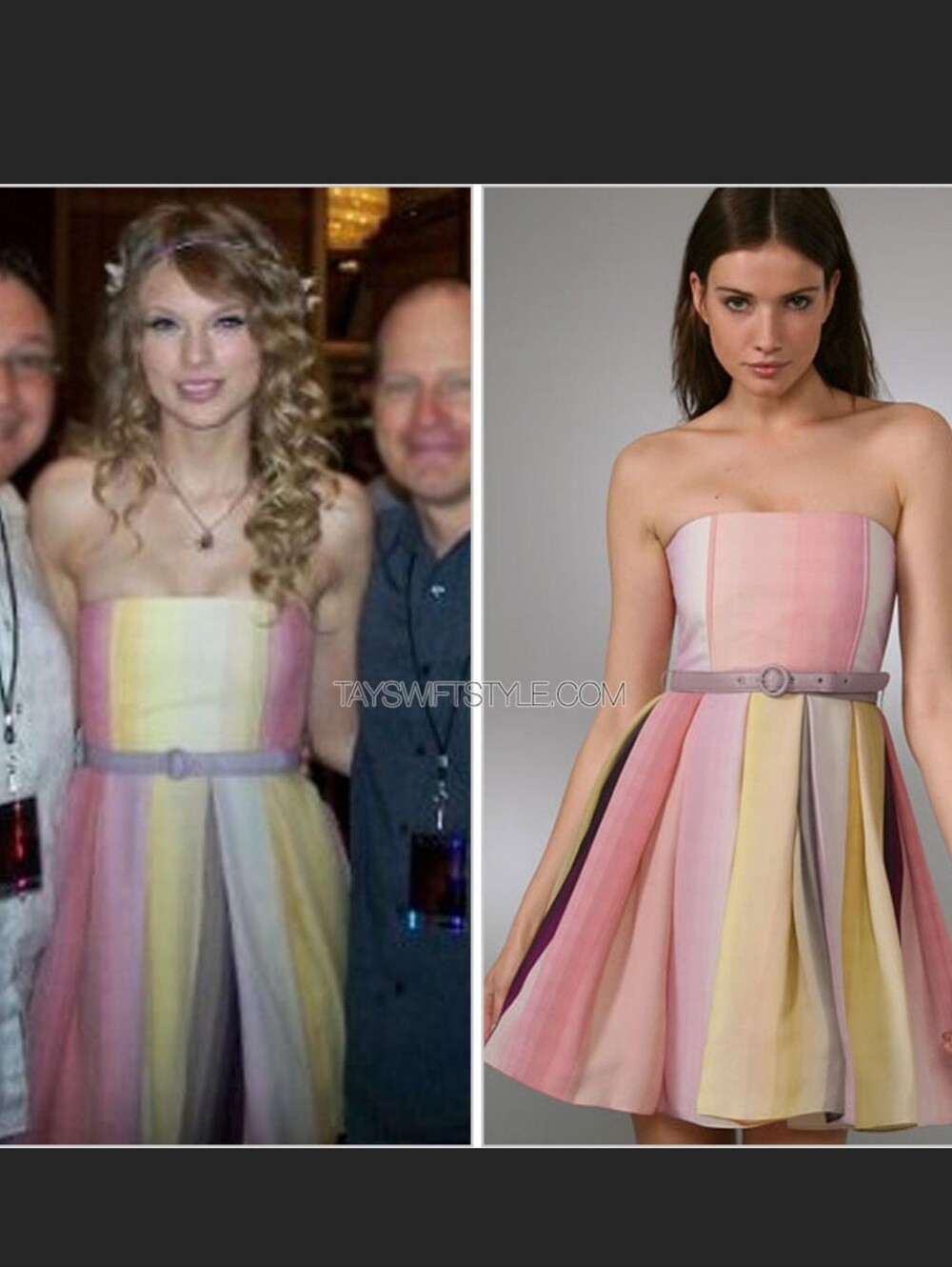 2010 Alice & Olivia Ombre Pastel Strapless Mini Dress Ballerina ASO Taylor Swift